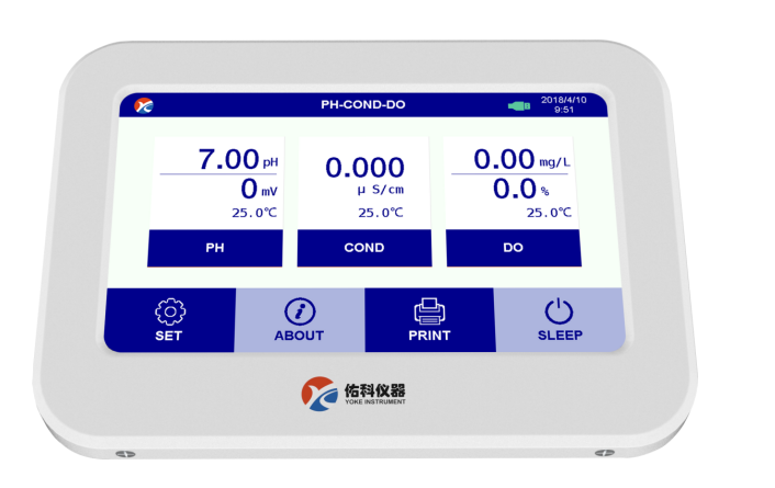 上海佑科便攜式觸摸屏pH/電導(dǎo)率測定儀P704